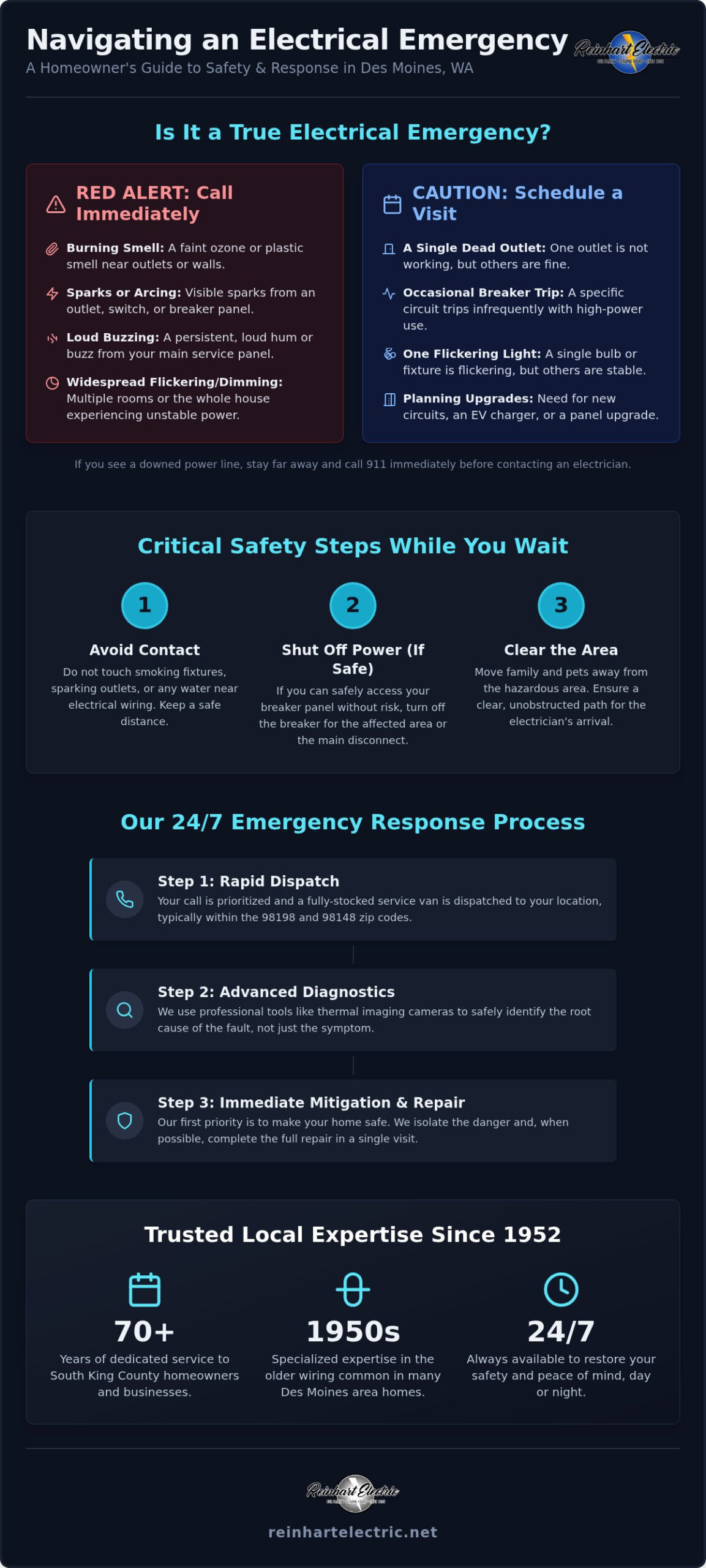 24 Hour Electrician Des Moines WA: Emergency FAQ & Safety Guide